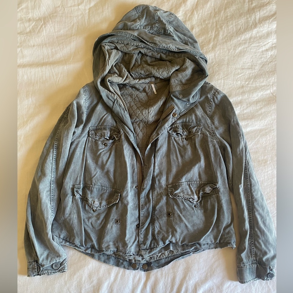 Young Fabulous & Broke YFB Gray Jacket quilted inside